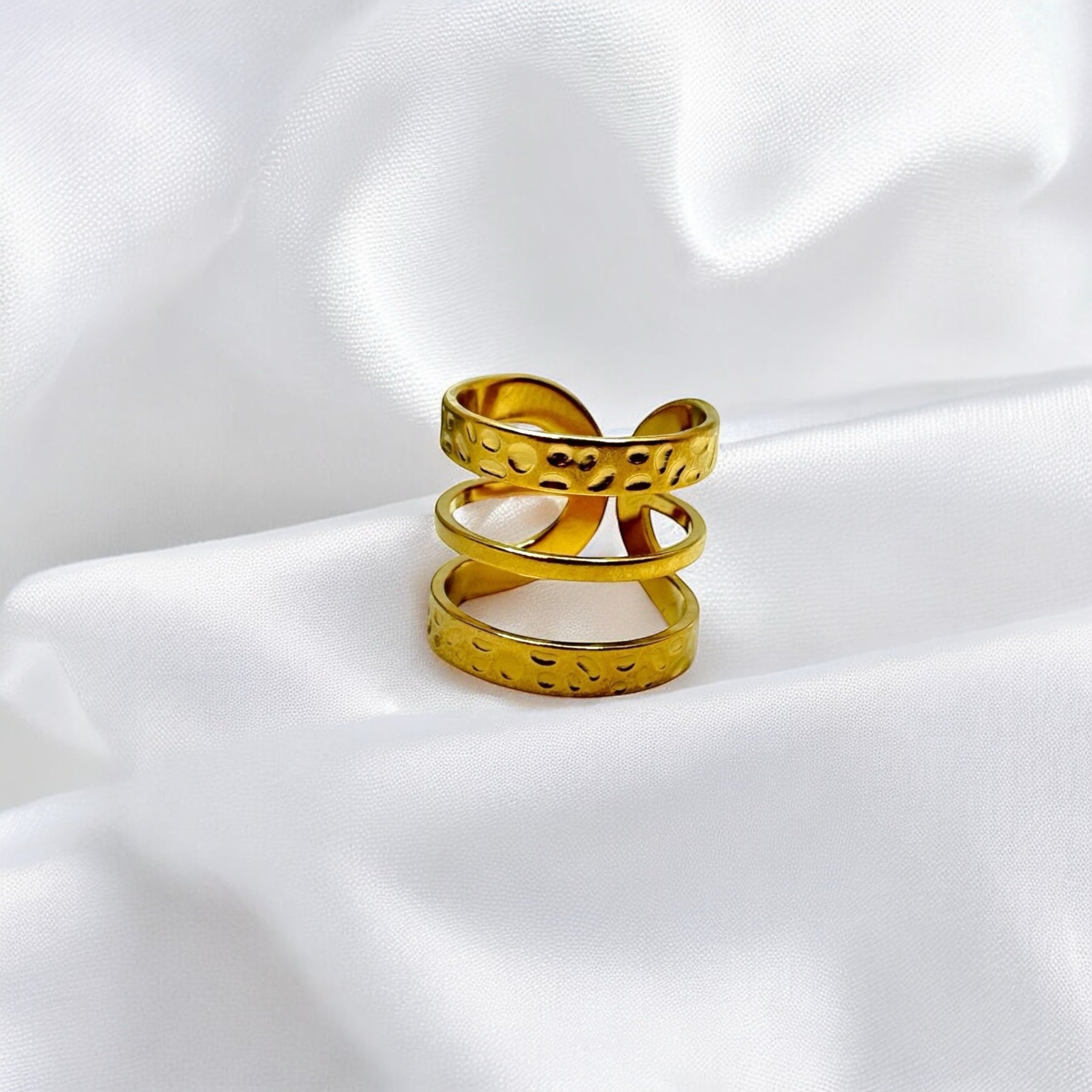 Anello arco, placcato oro e regolabile